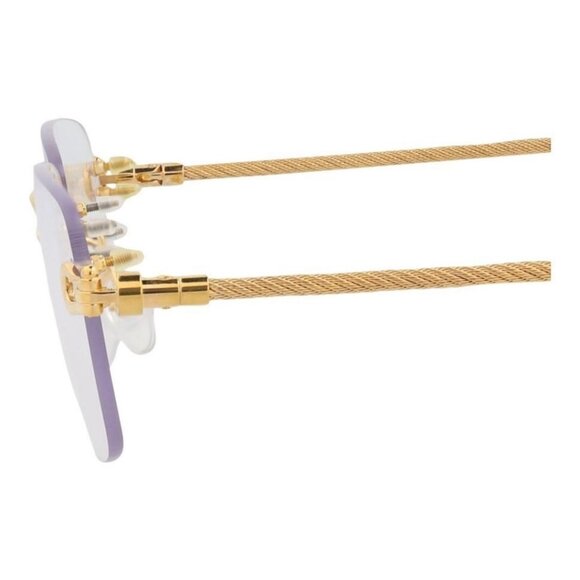 Fred Womens Square/Rectangle Gold Gold Transparent Fashion Designer Eyewear - Picture 4 of 4